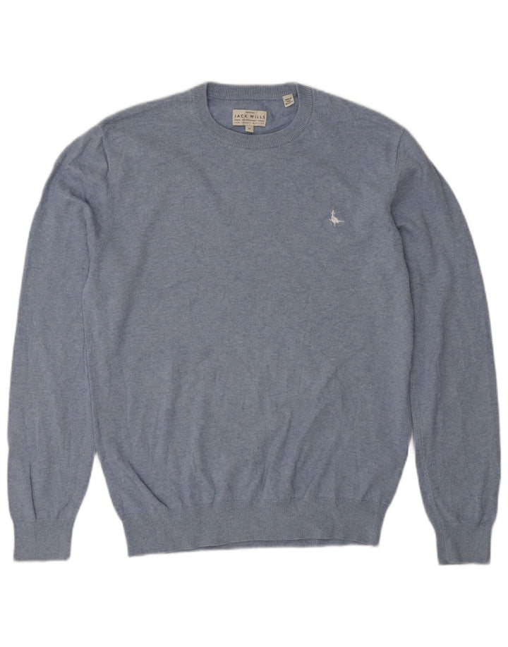 Suéter masculino Jack Wills com gola redonda e algodão azul pequeno