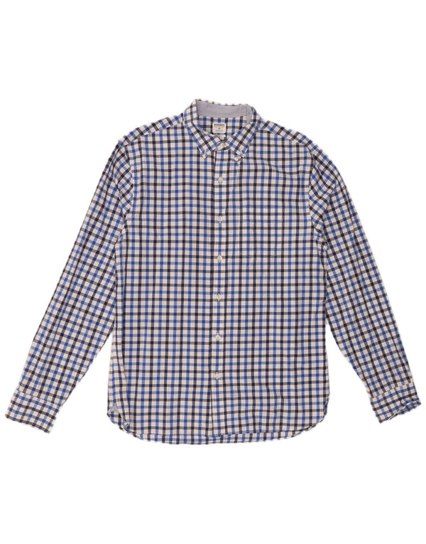 Camisa masculina de ajuste padrão BONOBOS de algodão guingão azul médio