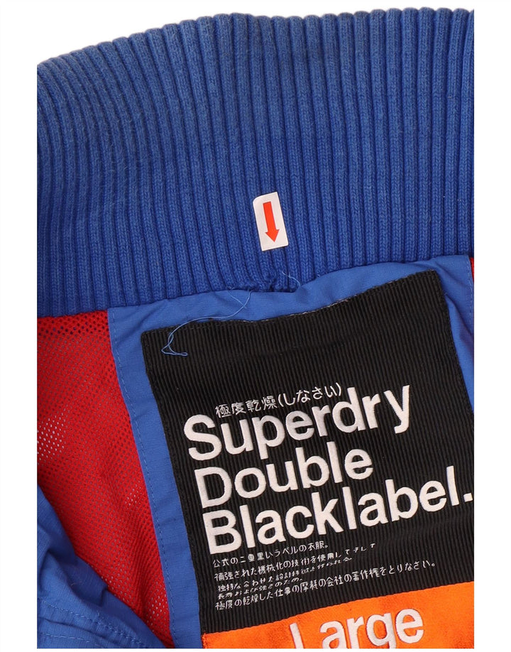 Jaqueta corta-vento masculina SUPERDRY UK 40 grande azul nylon