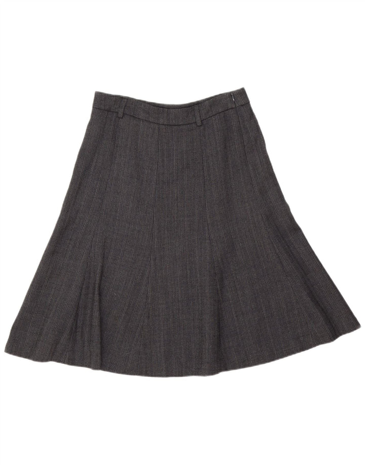 J. Crew Saia feminina linha A US 2 XS W28 lã espinha de peixe cinza