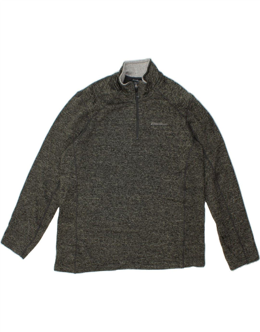 EDDIE BAUER Mens Zip Neck Sweatshirt Jumper XL Grey Polyester Vintage Eddie Bauer and Second-Hand Eddie Bauer from Messina Hembry 