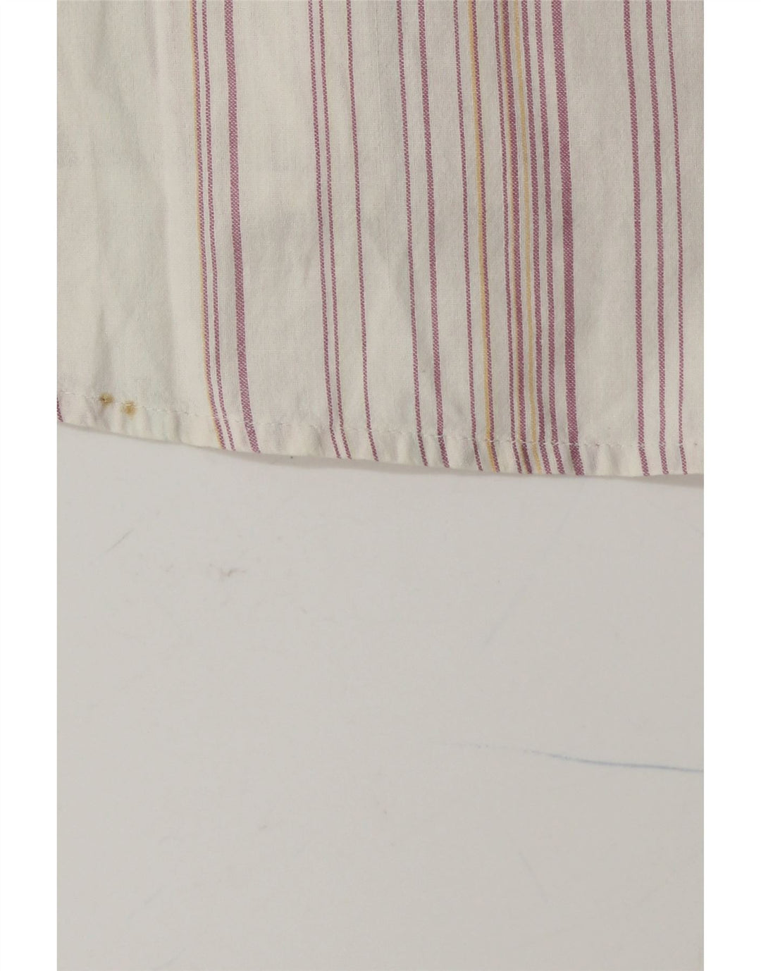 Camisa masculina de manga curta KAPPA de algodão listrado branco médio