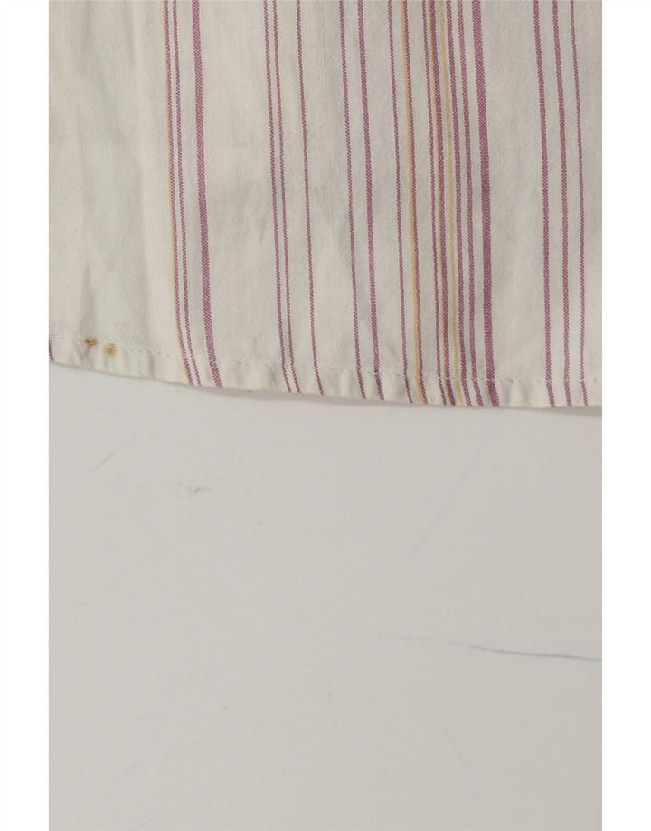 Camisa masculina de manga curta KAPPA de algodão listrado branco médio