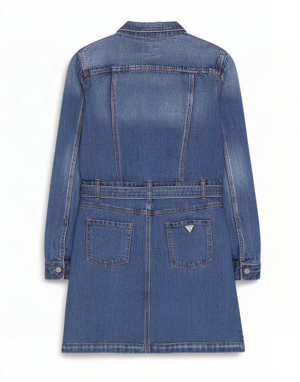 Guess Meninas Vestido jeans manga comprida 11-12 anos algodão azul