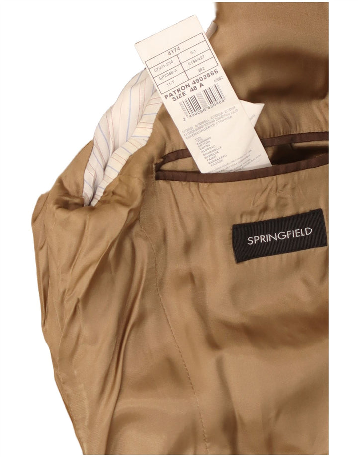 Jaqueta blazer masculina de veludo cotelê com 3 botões Springfield IT 48 algodão bege médio