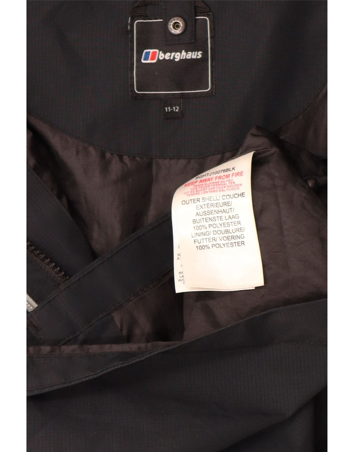 Jaqueta corta-vento com capuz para meninos Berghaus 11-12 anos poliéster preto