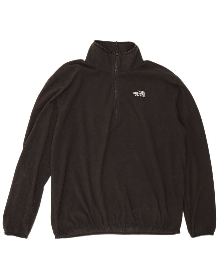 Suéter de lã masculino The North Face com zíper e gola grande poliéster preto