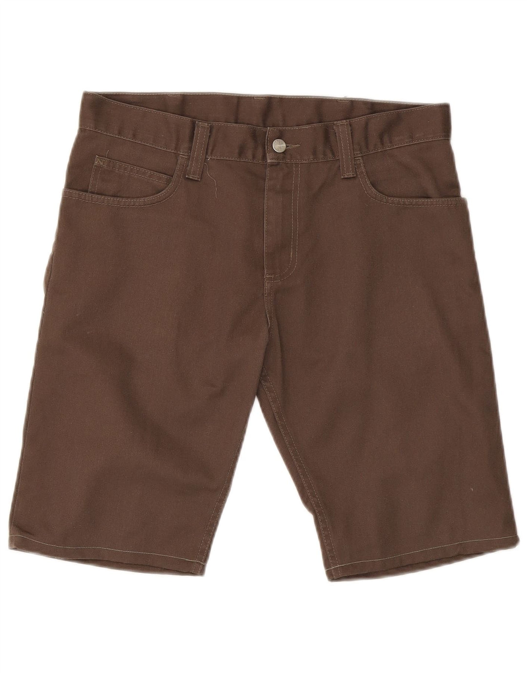 Shorts casuais masculinos Carhartt W32 poliéster marrom médio