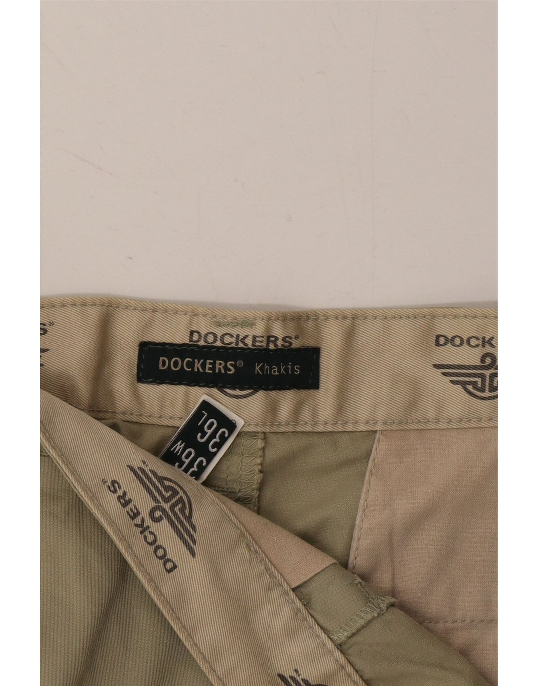 DOCKERS Mens Khakis Straight Chino Trousers W36 L29 Khaki Cotton Vintage Dockers and Second-Hand Dockers from Messina Hembry 