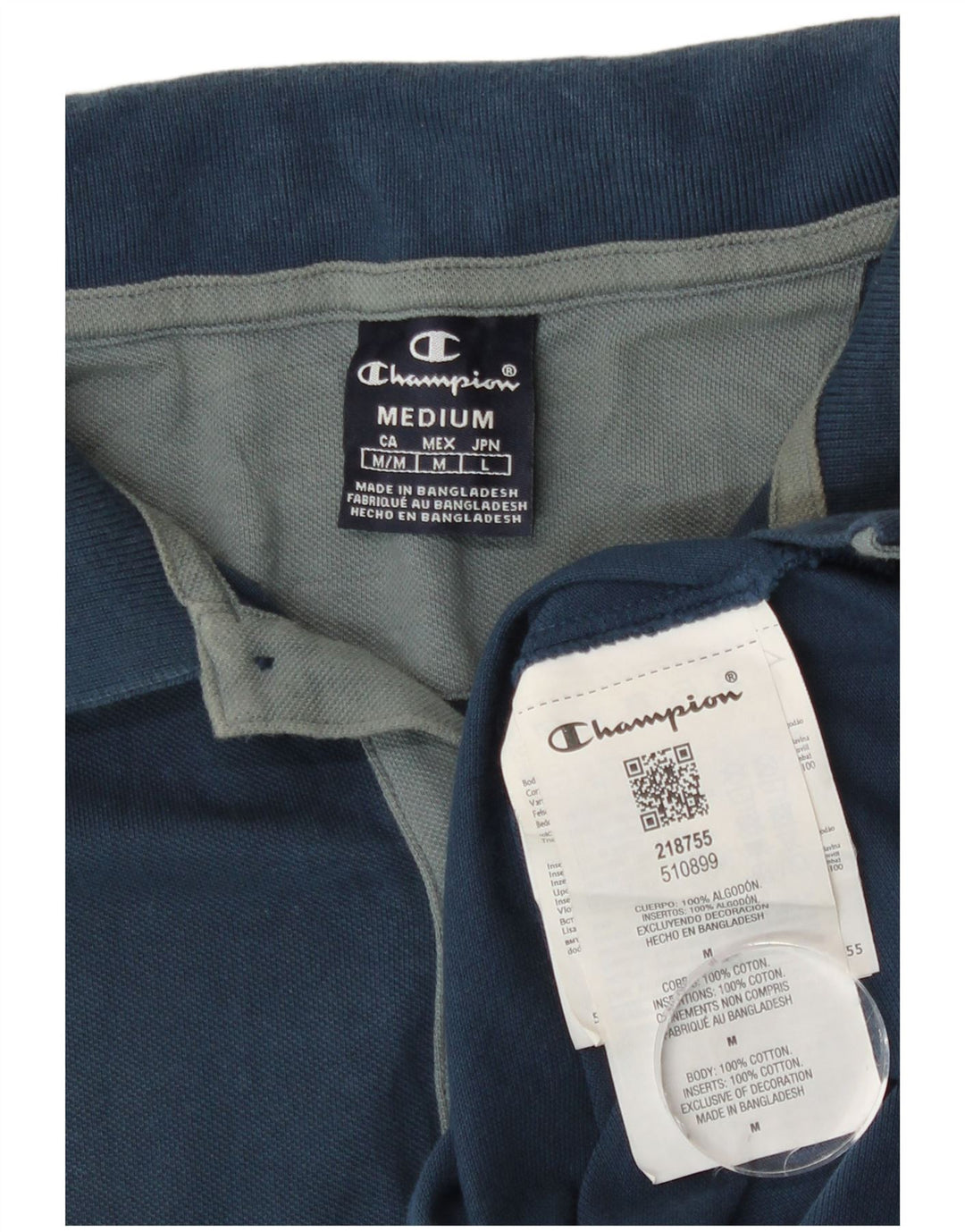 Camisa polo masculina Champion médio algodão azul marinho