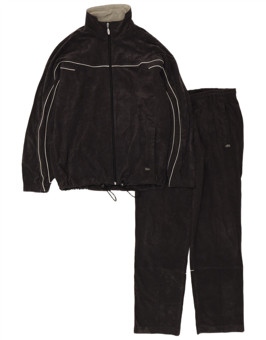 Asics Mens Velour Full Tracksuit Grande Poliéster Preto