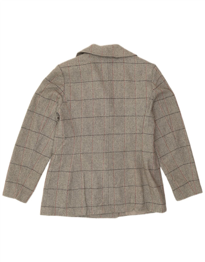 Blazer feminino Marks & Spencer UK 12 xadrez cinza médio