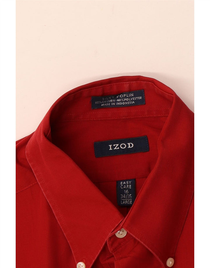 Camisa masculina Izod tamanho 16 grande algodão vermelho