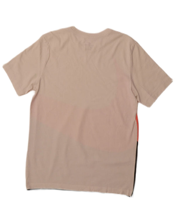 Camiseta gráfica masculina NIKE Top médio branco colorblock