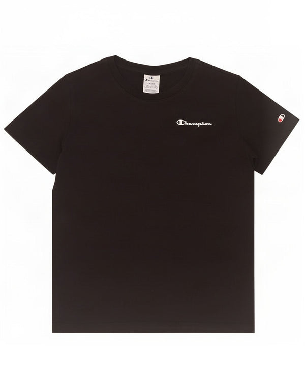 Champion Womens T-Shirt Top UK 14 Large Black Cotton