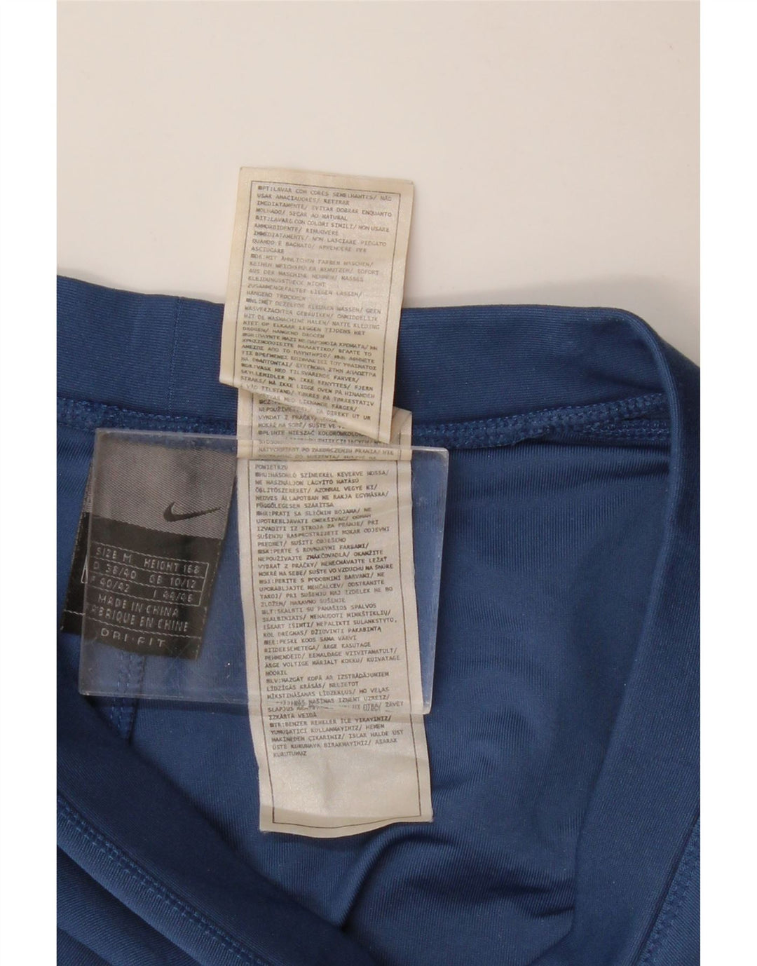 Calça de treino feminina NIKE UK 10/12 médio azul colorblock poliéster