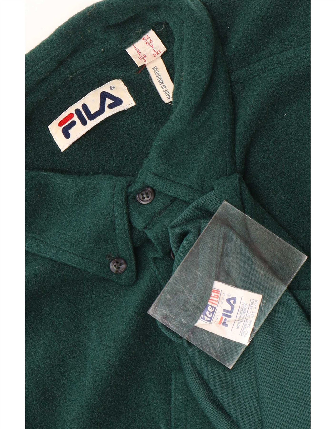 Camisa de lã masculina Fila grande poliéster verde