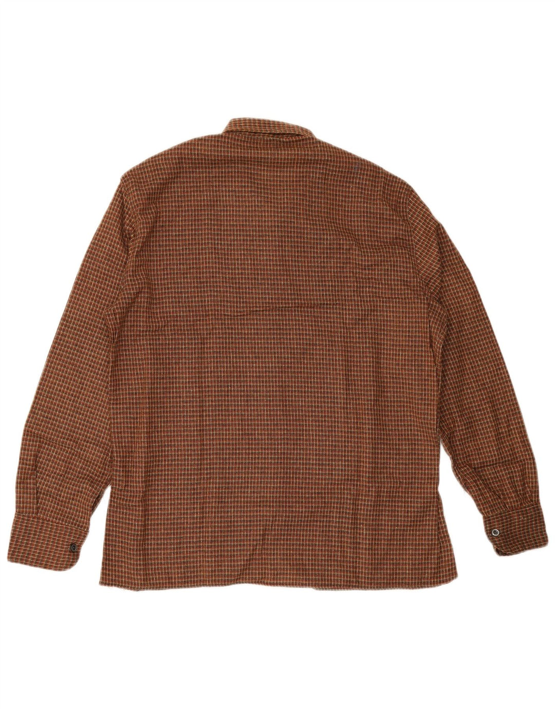 Camisa masculina vintage tamanho 41 acrílico xadrez marrom médio