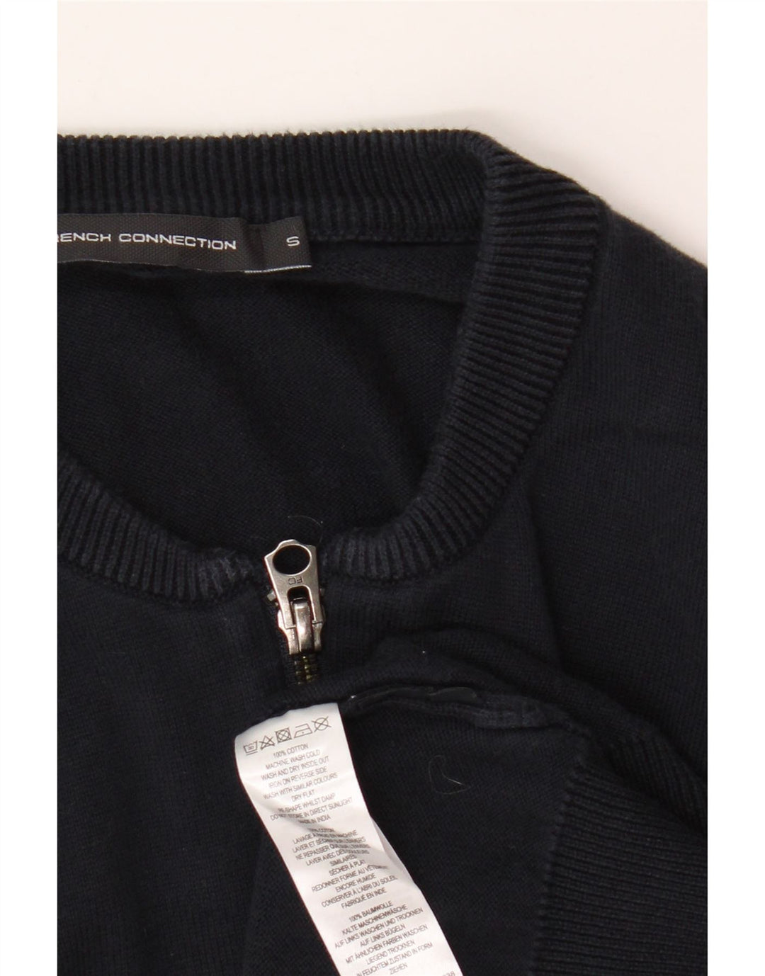 Suéter Cardigan Masculino French Connection Pequeno Algodão Azul Marinho