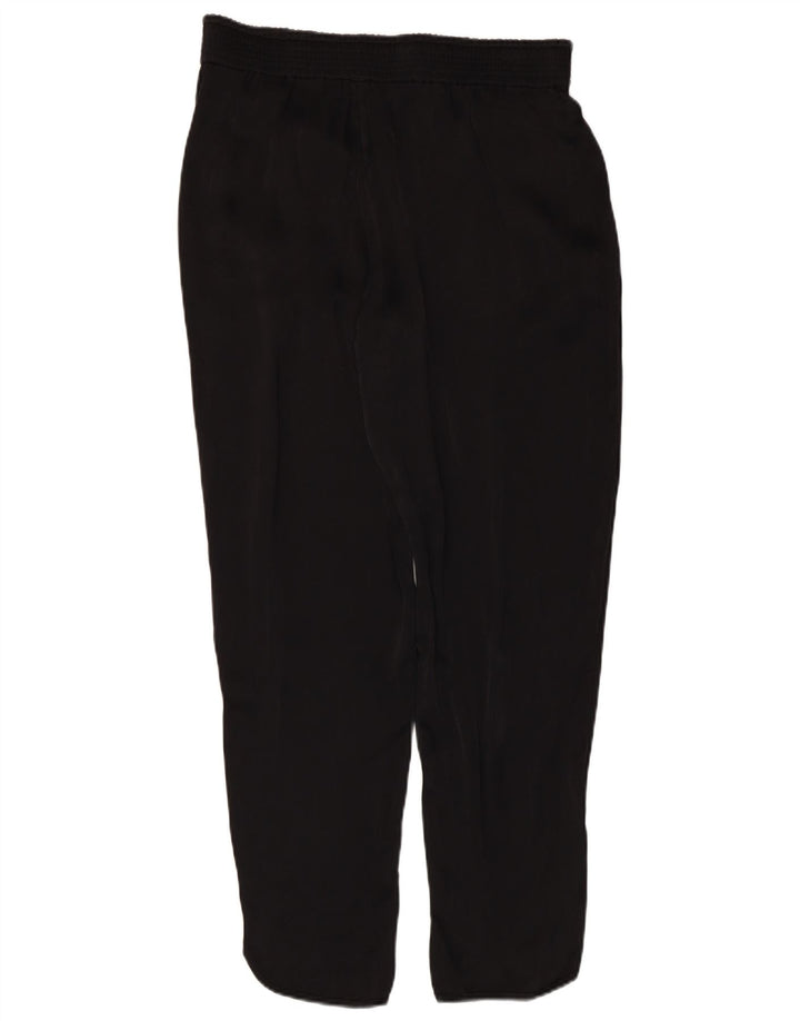 Zara Calça feminina reta casual média W30 L28 preta viscose