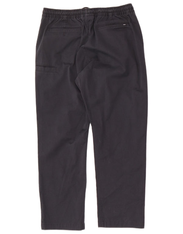 NIKE Mens Dri Fit Straight Chino Calças Grande W34 L28 Azul Marinho Algodão