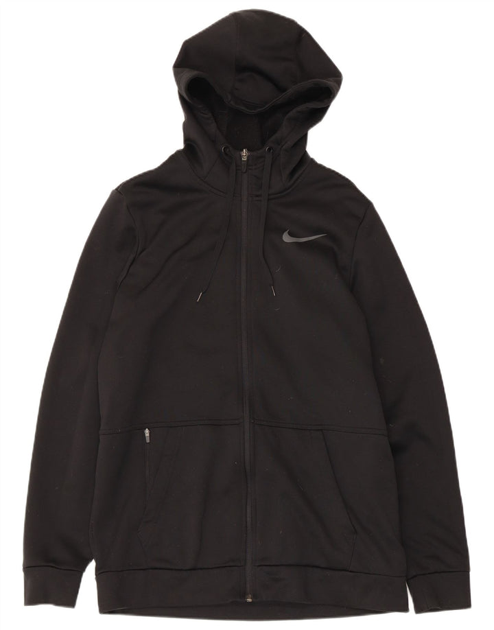 Suéter masculino Nike Therma-Fit Zip com capuz médio preto poliéster