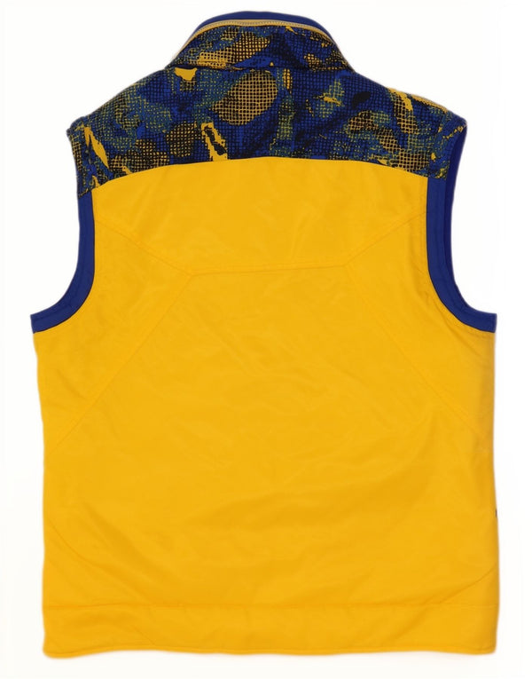 Fila Mens Ski Gilet UK 38 Médio Amarelo Geométrico Poliéster Esportes