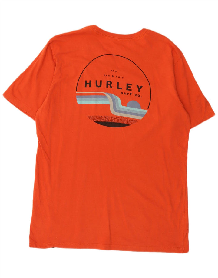 Camiseta masculina HURLEY com estampa gráfica pequena de algodão laranja