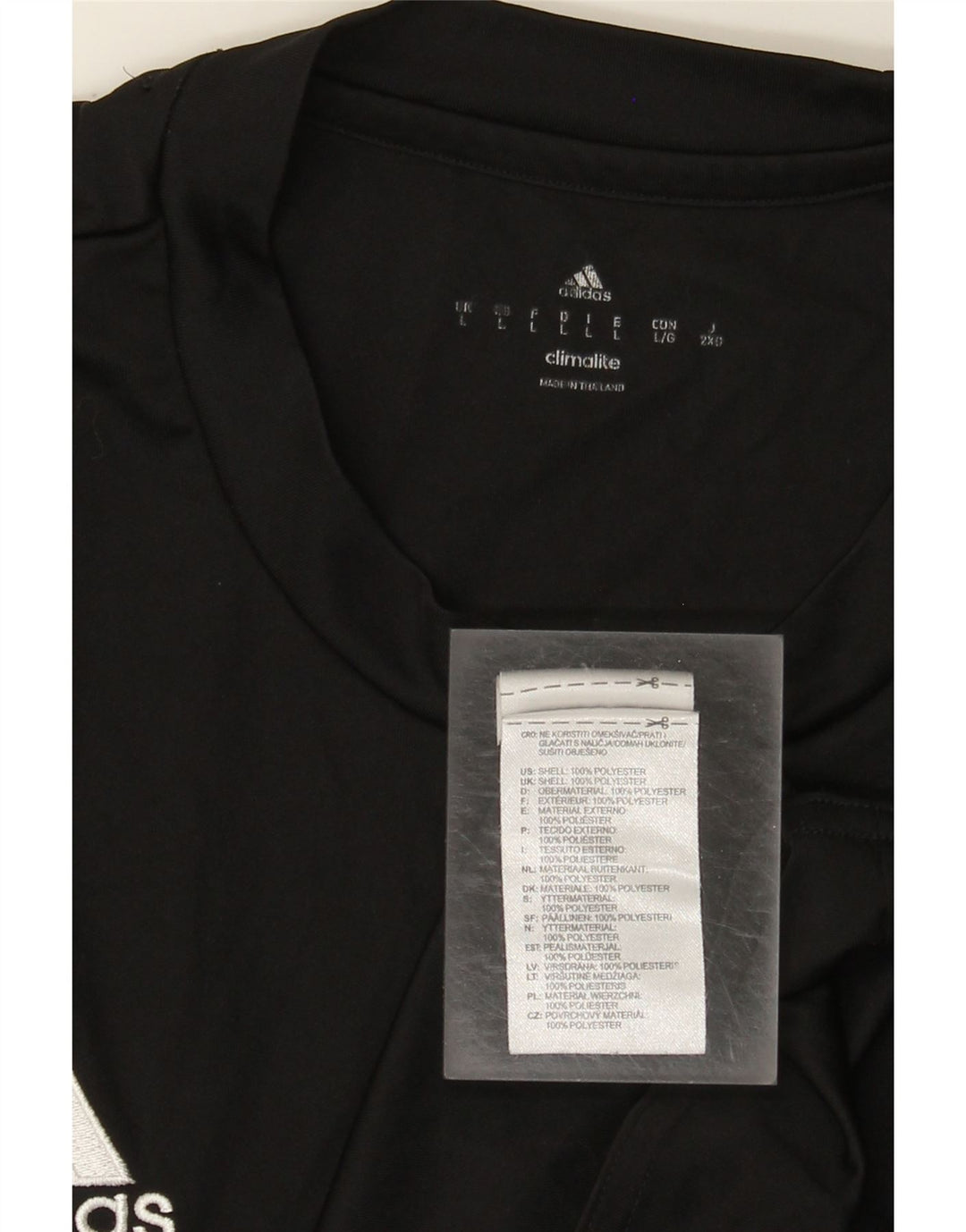 Adidas Mens Climalite Camiseta Top Grande Poliéster Preto