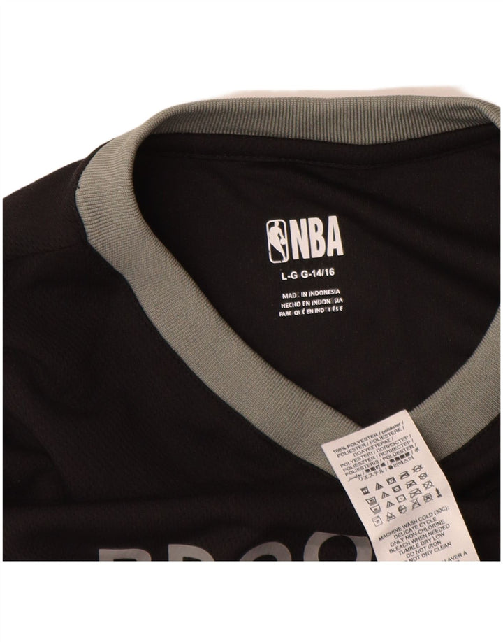 Colete gráfico NBA Boys Brooklyn Nets Top 14-15 anos grande bloco colorido preto