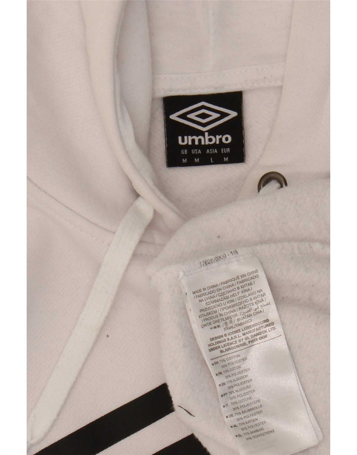 Umbro moletom com capuz gráfico masculino médio algodão branco