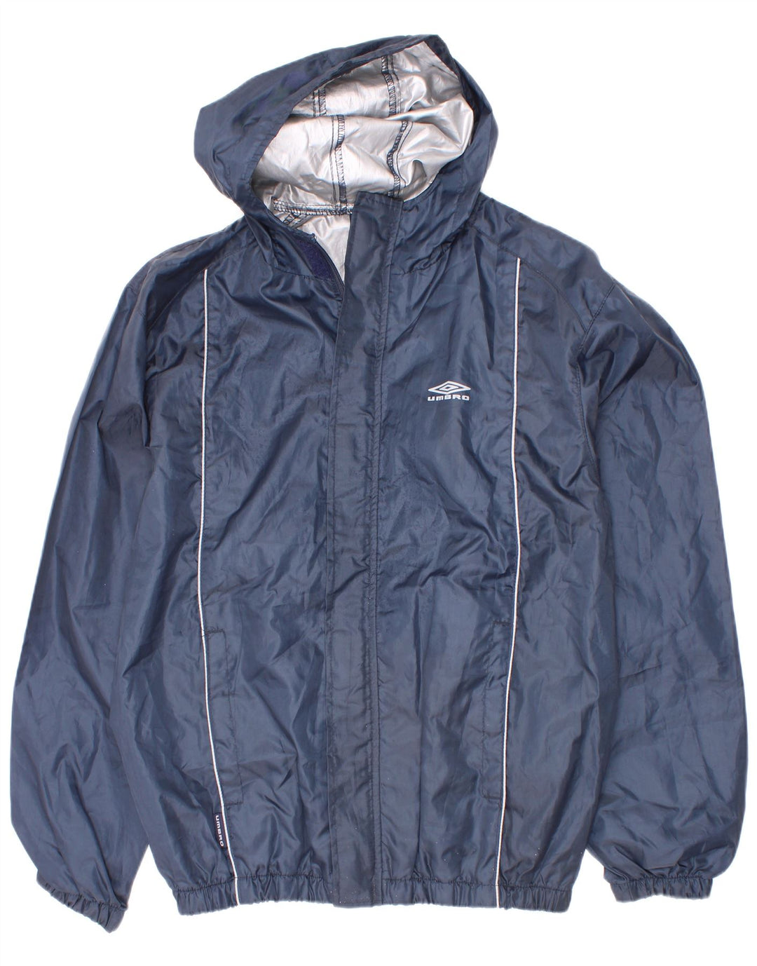 Jaqueta de chuva com capuz para meninos Umbro 11-12 anos grande poliéster azul marinho