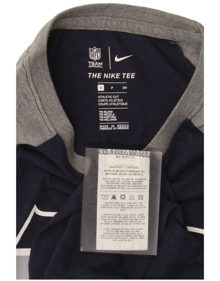 Top gráfico Nike masculino Seattle Seahawks manga 3/4 pequeno azul marinho