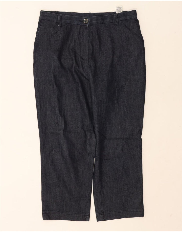 Calça capri feminina Marks & Spencer Reino Unido 12 médio W30 L22 azul marinho