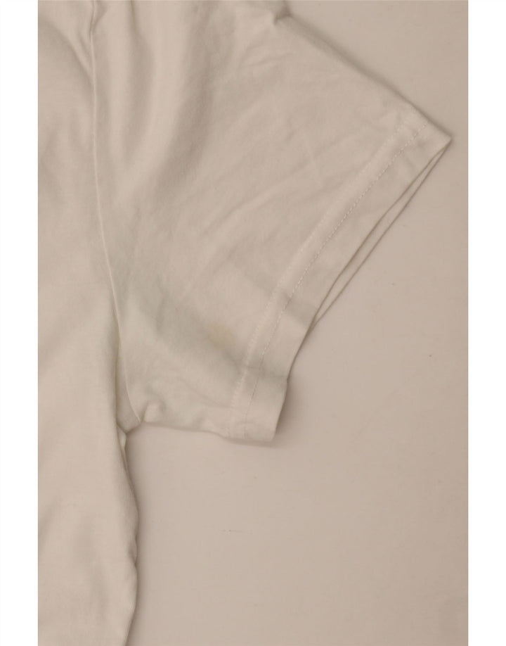 Camiseta gráfica masculina Jack Wills Top médio algodão branco