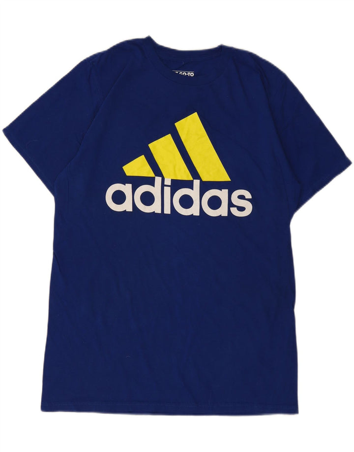 ADIDAS Mens Graphic T-Shirt Top Médio Algodão Azul