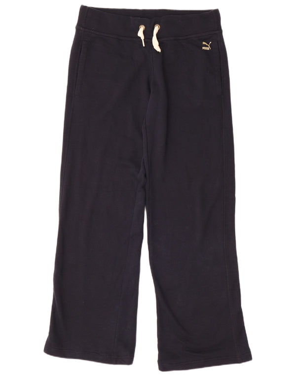 Calça de treino feminina Puma com perna larga UK 18 XL azul marinho algodão
