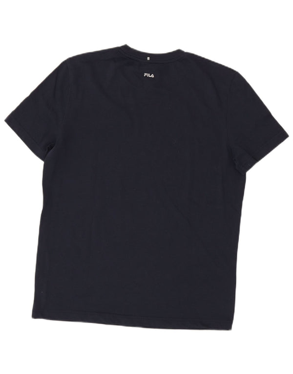 Camiseta masculina gráfica FILA Top pequeno azul marinho