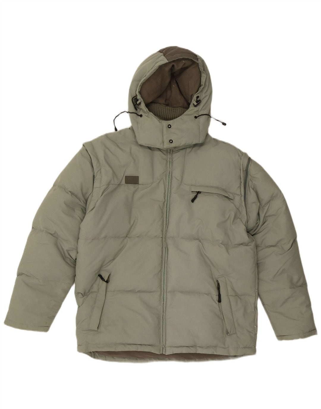 Jaqueta acolchoada com capuz masculina Fila UK 40 verde grande