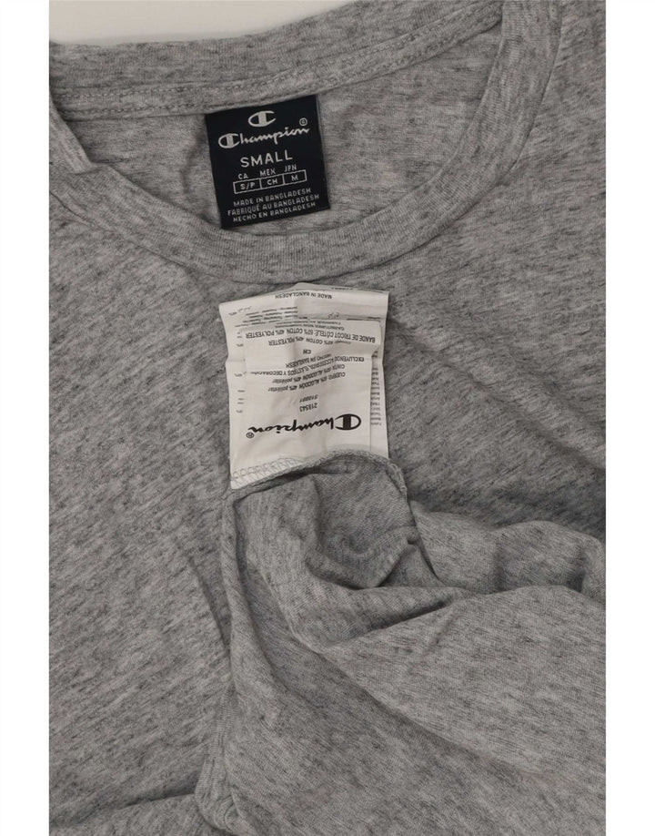 Camiseta masculina Champion de algodão manchado cinza pequeno