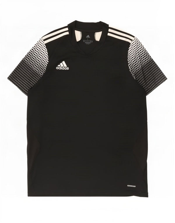 Adidas Mens Aeroready Camiseta Top Grande Preto Colorblock Poliéster