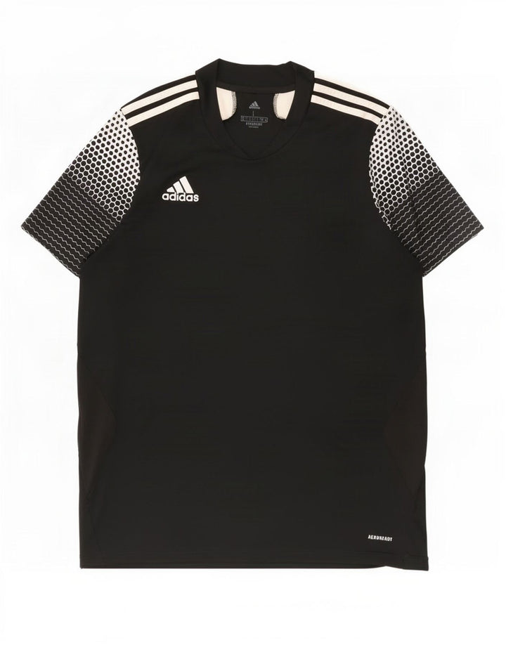 Adidas Mens Aeroready Camiseta Top Grande Preto Colorblock Poliéster