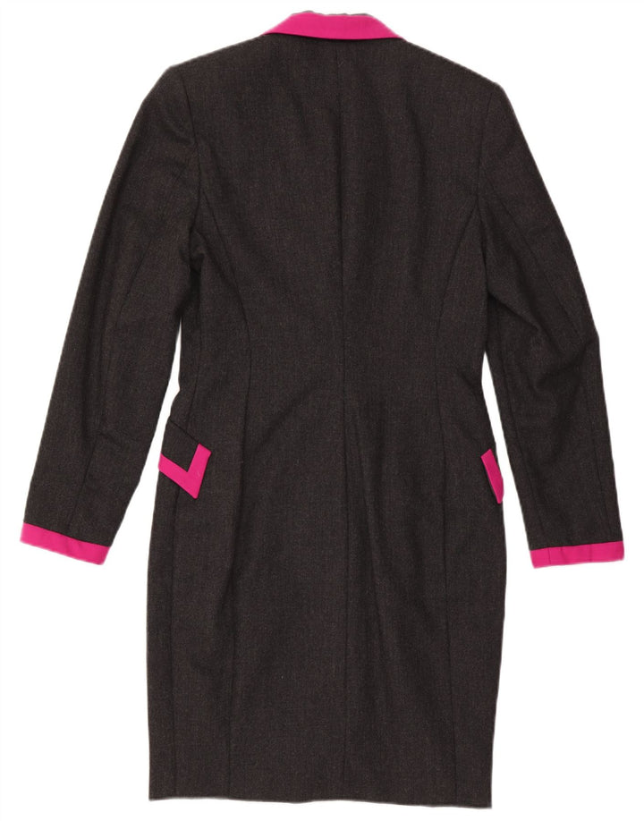 Figura vestido feminino com bainha de manga comprida e peito duplo IT 44 cinza médio