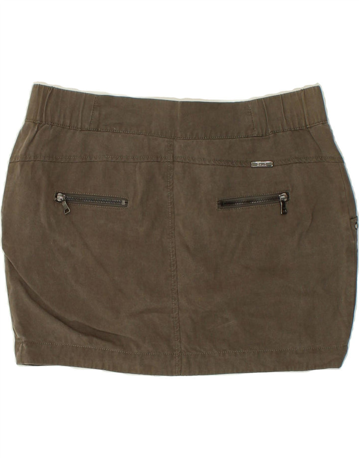 GAUDI Womens Mini Skirt IT 46 Large W34 Brown Tencel Vintage Gaudi and Second-Hand Gaudi from Messina Hembry 