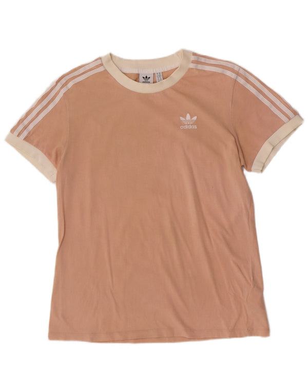 Camiseta Adidas Feminina Manga Curta Top UK 6 XS Rosa Algodão