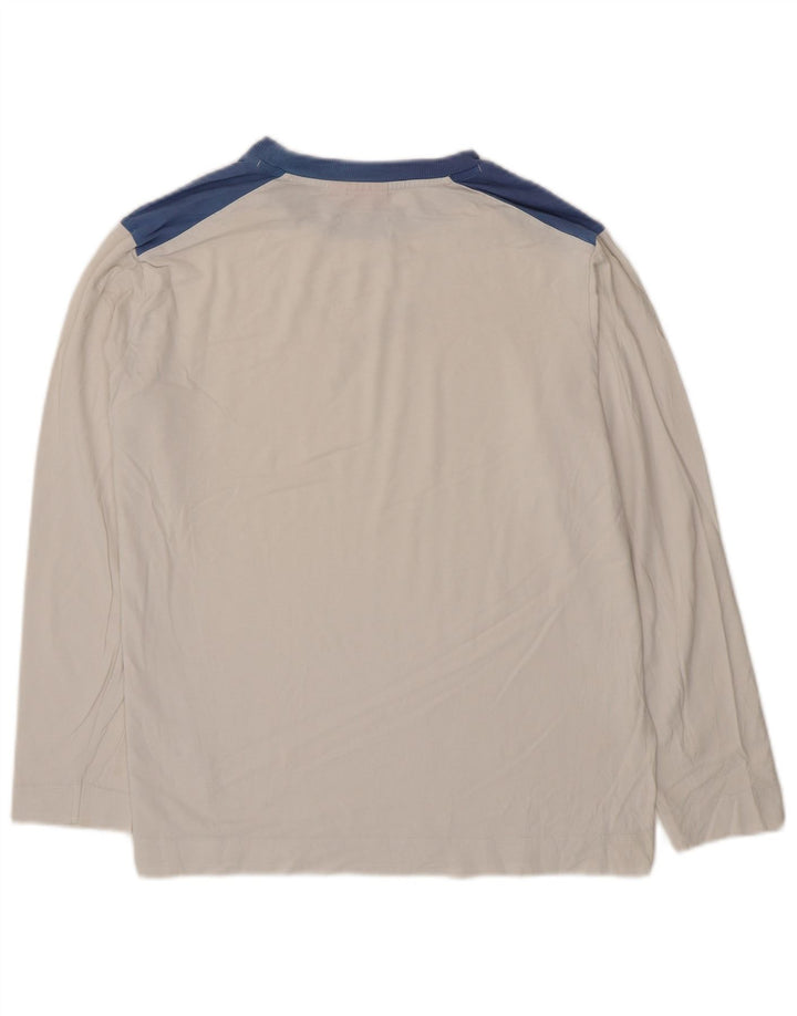 Puma Mens Graphic Top manga comprida pequeno bloco colorido branco