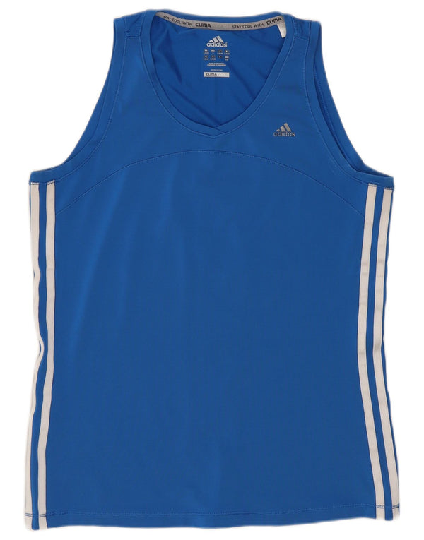 Adidas Feminino Climacool Vest Top UK 16/18 Grande Azul Poliéster
