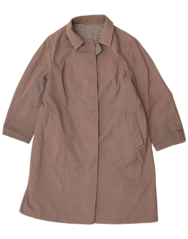 Sobretudo reversível feminino vintage UK 16 cinza grande