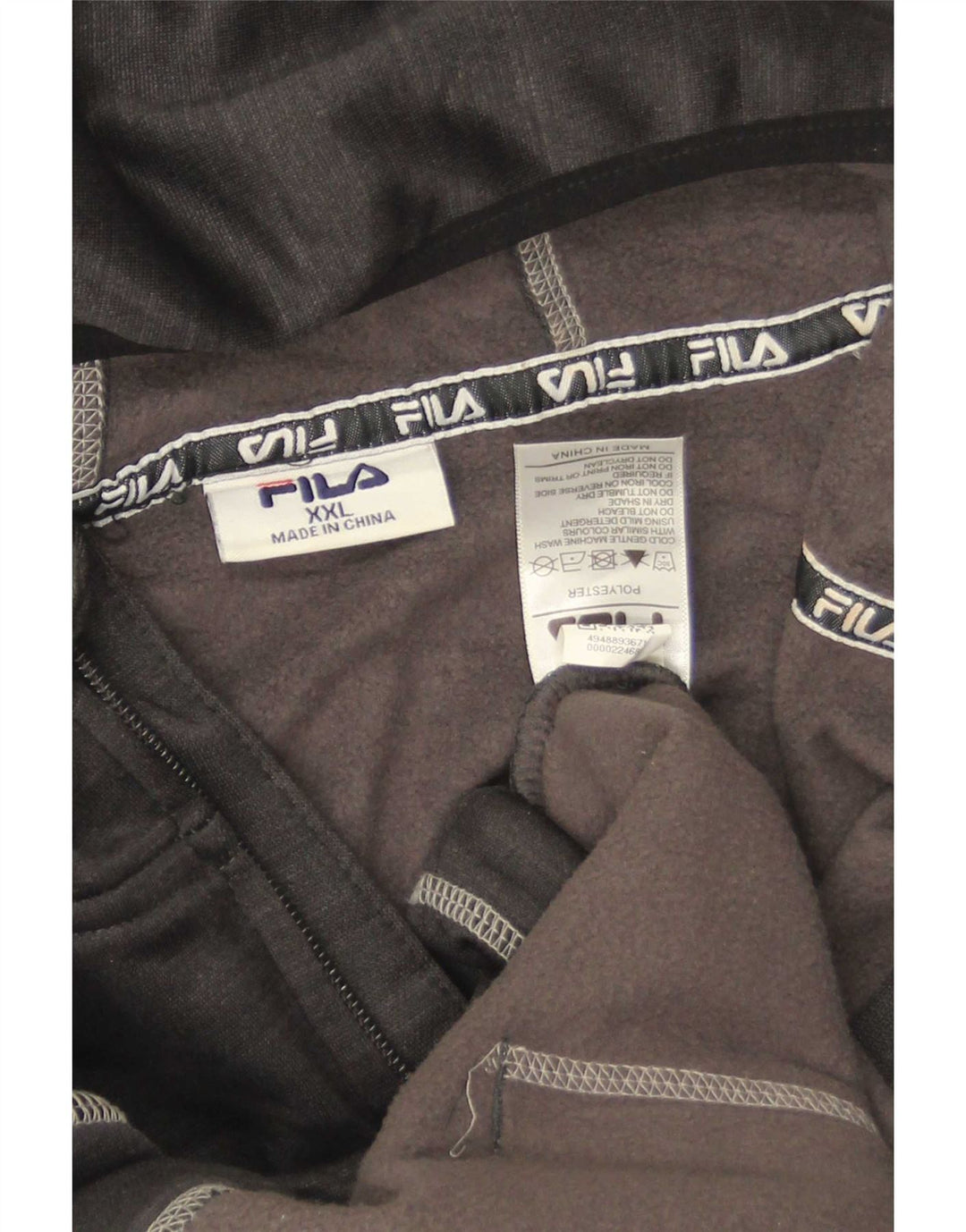 Suéter masculino Fila Graphic Zip com capuz 2XL poliéster preto