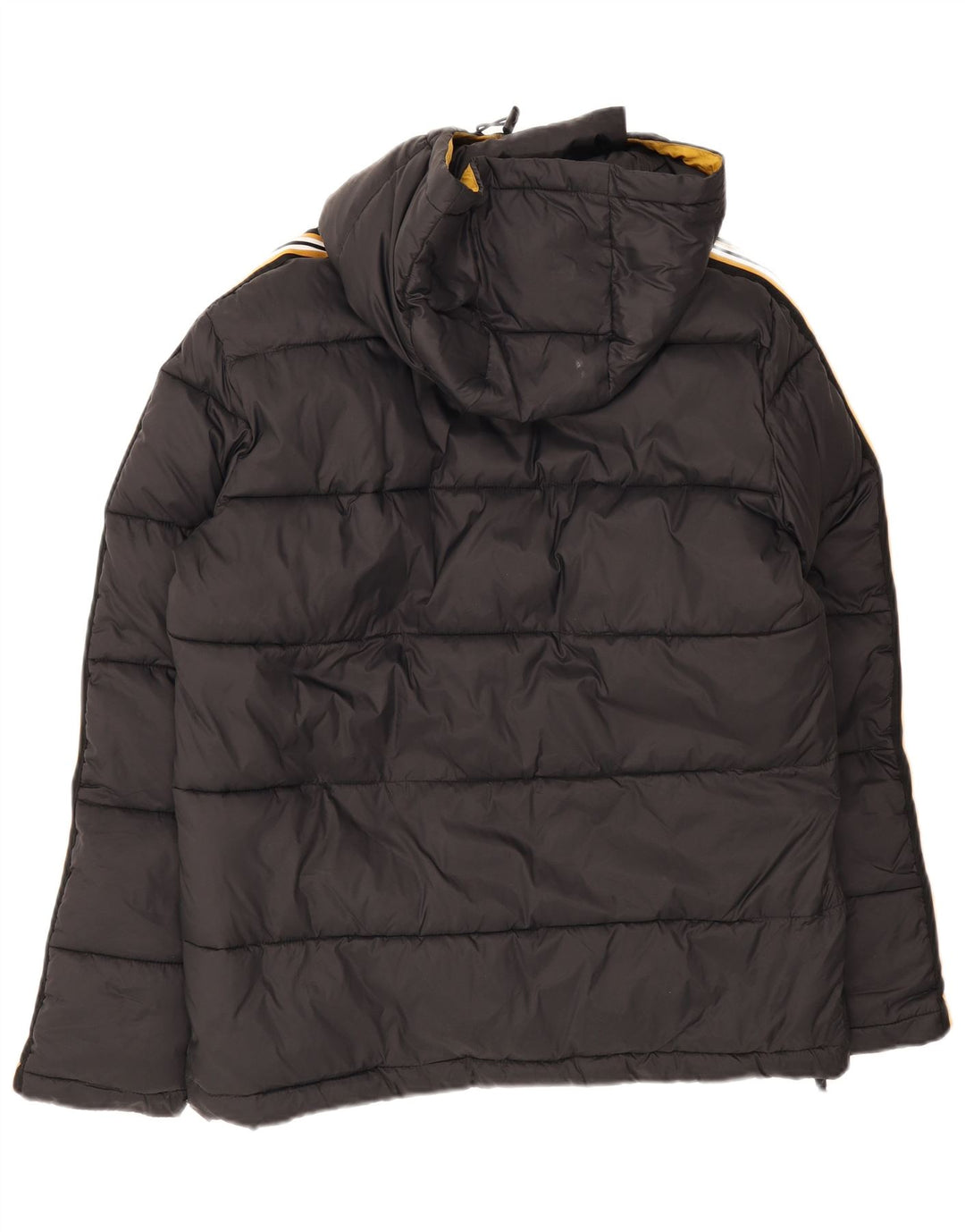 Jaqueta masculina acolchoada com capuz Sergio Tacchini Reino Unido 40 grande nylon preto